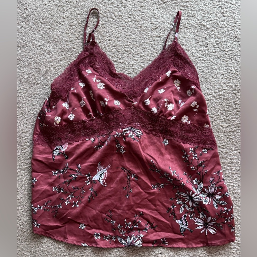 Silky with lace tank top